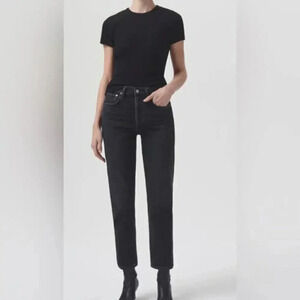 AGOLDE RILEY HIGH RISE STRAIGHT CROP (STRETCH) IN PANORAMIC B1622